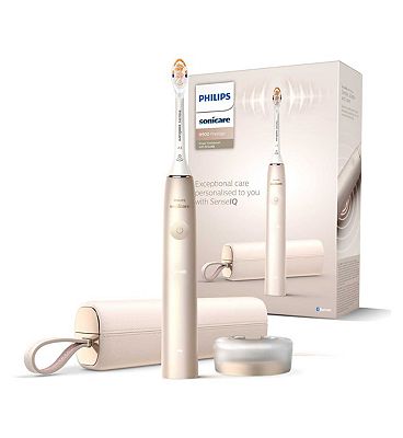 Philips Sonicare Electric Toothbrush Prestige 9900 Champagne with USB Charging Case & SenseIQ HX9992
