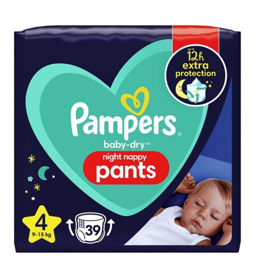Pampers Baby-Dry Night Nappy Pants Size 4 39 Nappies - 9-15kg