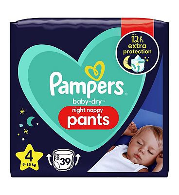 Baby-Dry Night Nappy Pants Size 4 39 Nappies - 9-15kg
