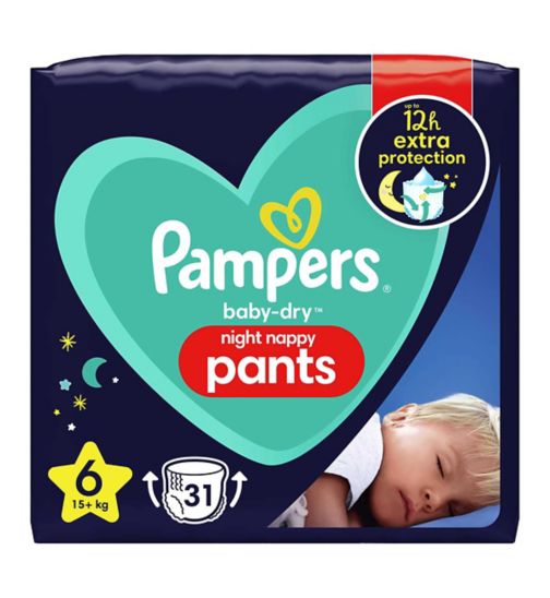Pampers Baby-Dry Night Nappy Pants Size 6 31 Nappies -15+kg