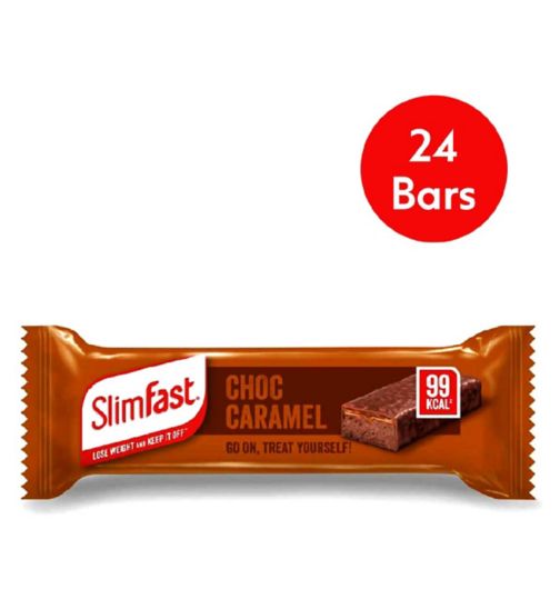 SlimFast Chocolate Caramel Snack Bar bundle - 24 bars;SlimFast Chocolate Caramel Treat Snack Bar - 26g;SlimFast Milkshake Chocolate Caramel Snack Bar 26g
