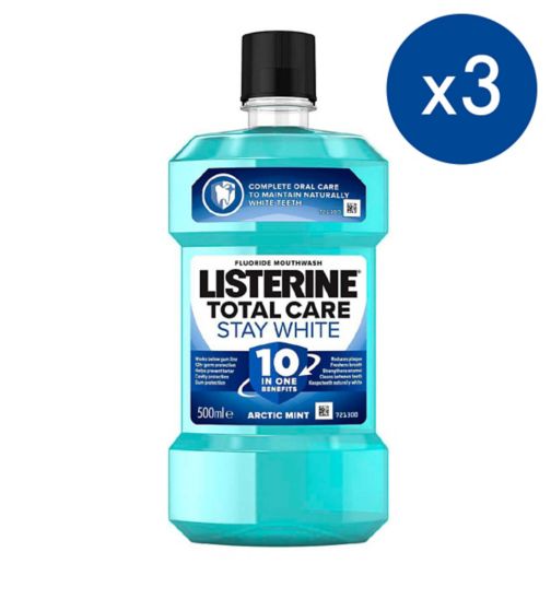 Listerine Total Care Stay White 500ml x3