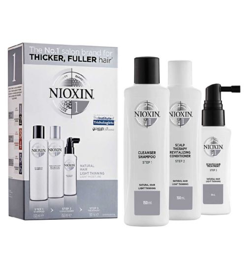 NIOXIN 3-Part System 1 Trial Kit for Natural Hair with Light Thinning