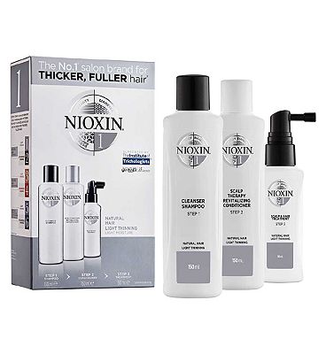 NIOXIN 3-Part System 1 Trial Kit for Natural Hair with Light Thinning