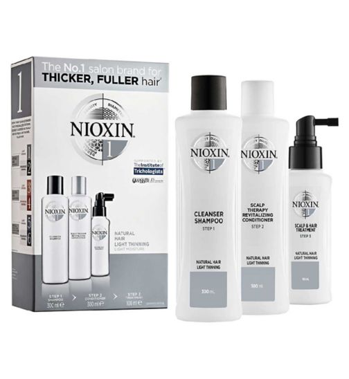NIOXIN 3-part System 1 Loyalty Kit for Natural Hair with Light Thinning