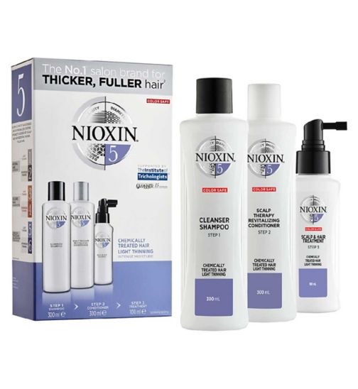 NIOXIN 3-part System 5 Loyalty Kit for Chemically Treated Hair with Light Thinning
