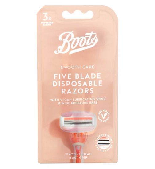 Boots Smooth Care 5 Blade Disposable Razors 3pk