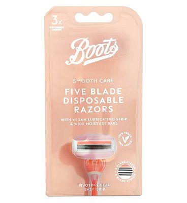 Boots Smooth Care 5 Blade Disposable Razors 3pk