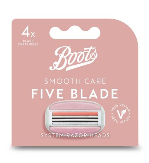 Boots Smooth Care 5 Blade System Razor Refill Cartridges 4pk