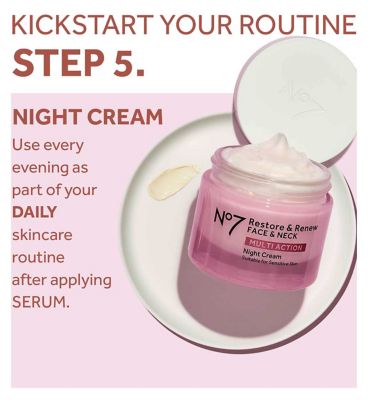 No7 Restore & Renew Face & Neck MULTI ACTION Night Cream 50ml Enhanced Formula (7)