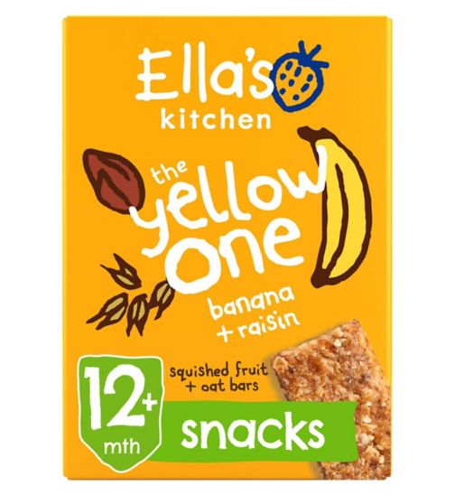 Ella's Kitchen Organic The Yellow One Fruit + Oat Bar Toddler Snack 12+ Months -One Fruit Oat Bar 25g 5s