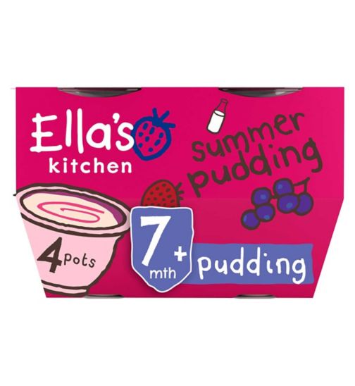Ella's Kitchen Organic Summer Fruits Pudding Dessert Pot Multipack 7+ Months 4 x 80g
