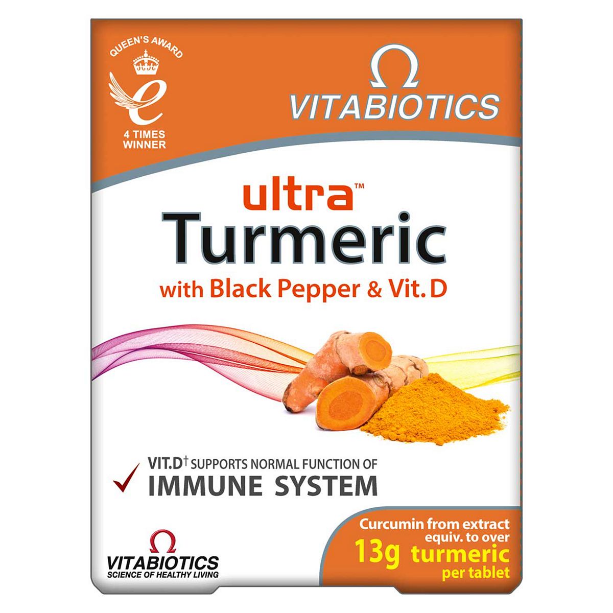 Ultra Vitabiotics Turmeric With Black Pepper & Vitamin D - 60 Tablets