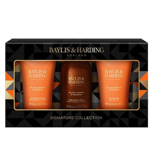 Baylis & Harding Signature Men's Black Pepper & Ginseng Luxury Mini Trio Gift Set