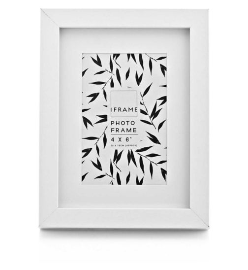 iFrame Solid White Wood Finish Frame with Mount - 6x4