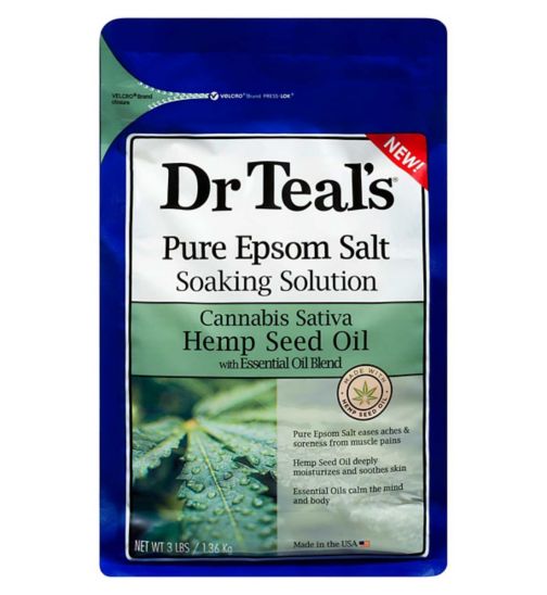 Dr Teals Pure Epsom Salt Soaking Solution with Hemp Seed Oil 1.36kg