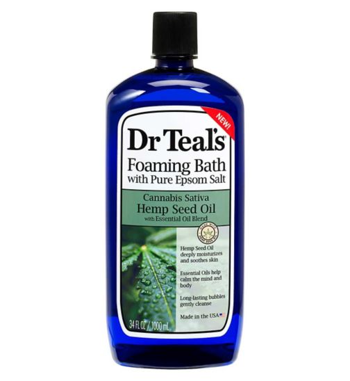 Dr Teals Foaming Bath Pure Epsom Salt with Hemp Seed Oil 1L