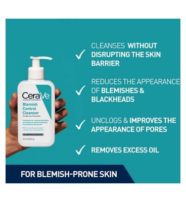 CeraVe Blemish Control Face Cleanser with 2% Salicylic Acid & Niacinamide for Blemish-Prone Skin 236ml (7)