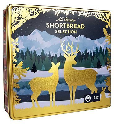 Silver Crane Stag Traditional Tin With Shortbread Assortment 450g