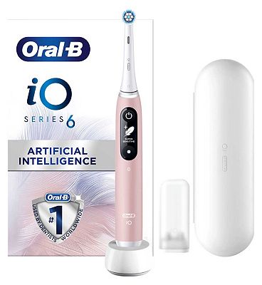 Oral-B iO6 Electric Toothbrush - Pink Sand with sensitive brush head