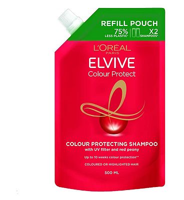 L’Oreal Paris Elvive Colour Protect Shampoo Refill Pouch for Coloured or Highlighted Hair 500ml
