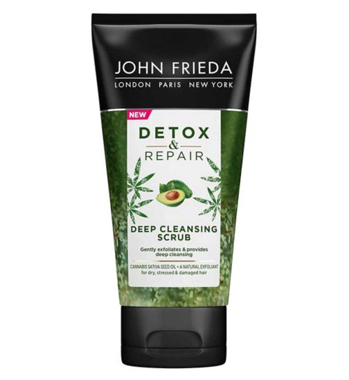 John Frieda Detox & Repair Deep Cleansing Scrub 150ml for Dry, Stressed & Damaged Hair