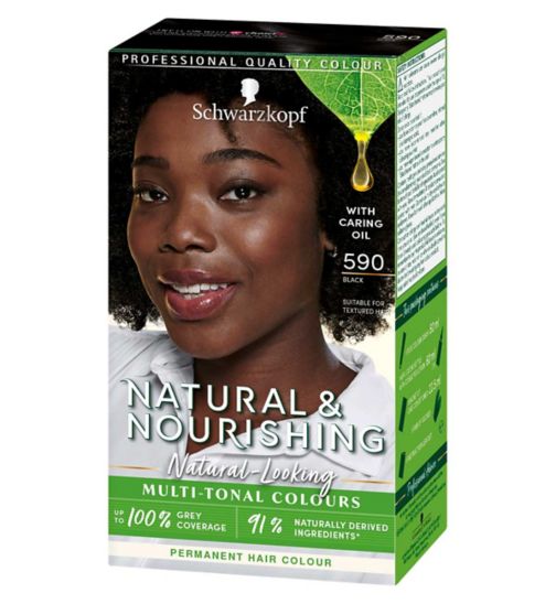 Schwarzkopf Natural & Nourishing Black Hair Dye 590 Permanent Vegan