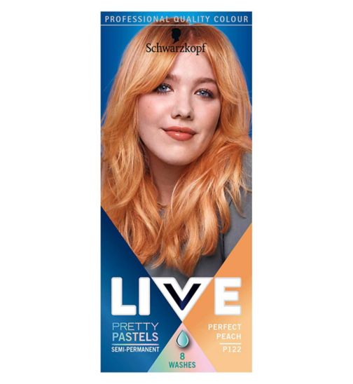 Schwarzkopf LIVE Ultra Brights Pretty Pastels Copper Hair Dye Perfect Peach P122 Semi-Permanent
