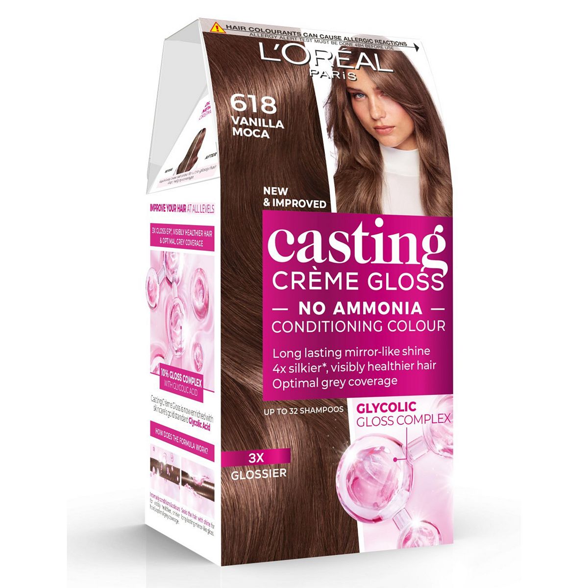 Loreal L'oreal Paris Casting Crème Gloss 618 Vanilla Mocha Semi Permanent Glossing Colour Grey/Black