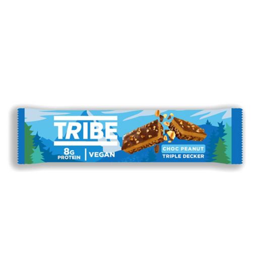 TRIBE Plant Protein Vegan Choc Peanut Triple Decker Bar 40g