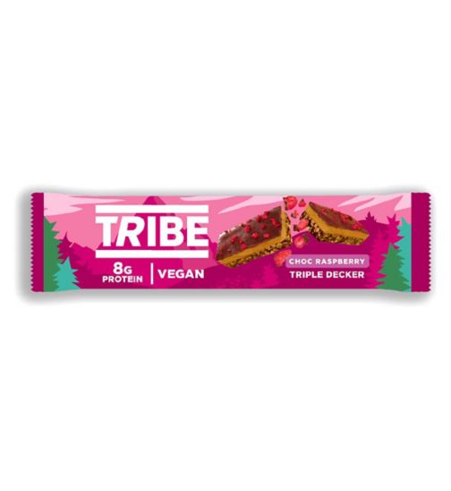 TRIBE Plant Protein Vegan Choc Raspberry Triple Decker Bar 40g