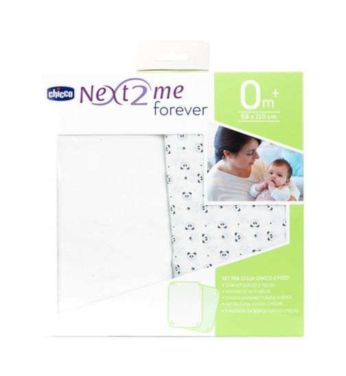 Chicco Next2Me Forever Crib Sheets Panda 2 Pack