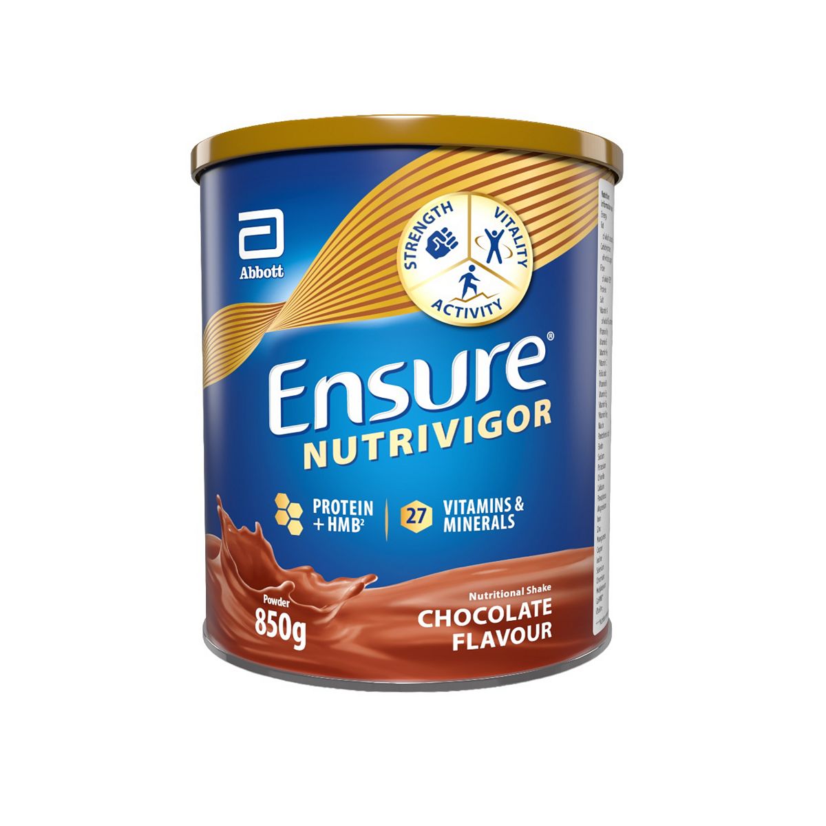 Ensure Nutrivigor, 850G, Chocolate Flavour Nutritional Shake, With Protein & 27 Vitamins Minerals