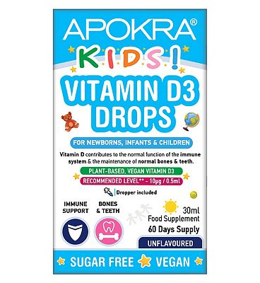 Apokra Kids Vegan Vitamin D3 Drops 30ml