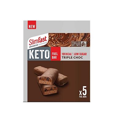 SlimFast Keto Fuel Bar  Triple Chocolate x 5 bars (5 x 46g)
