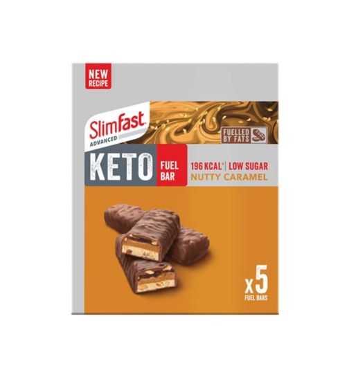 SlimFast Keto Fuel Bar – Nutty Caramel x 5 bars (5 x 46g)