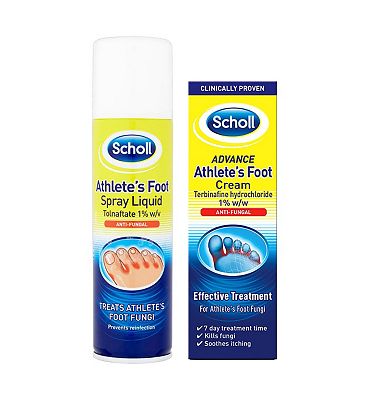 Scholl Athlete’s Foot Spray 150ml & Scholl Advance Athlete’s Foot Cream 15g bundle