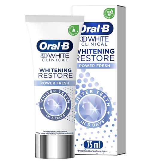 Oral-B 3DWhite Clinical Whitening Restore Power Fresh Toothpaste 70ml
