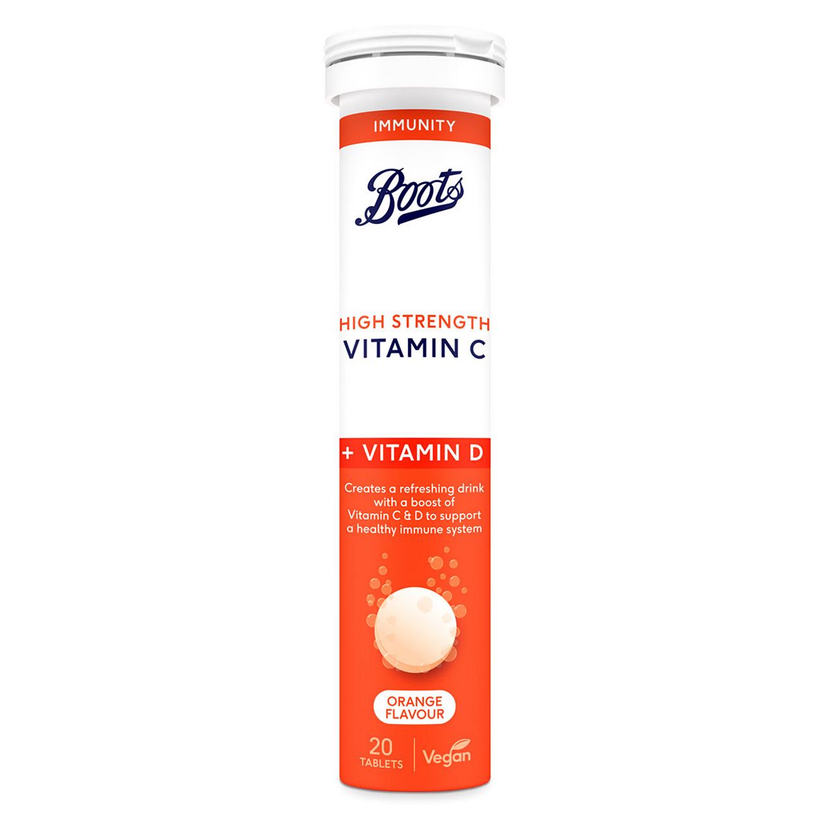  High Strength Vitamin C + D 20 Effervescent Tablets
