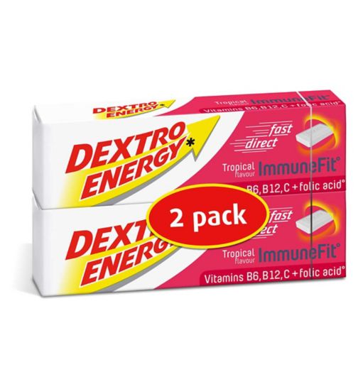 Dextro Energy Tablets ImmuneFit Tropical Flavour 14s 2s