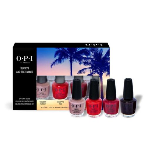 OPI, Sunsets & Statements, Mini Nail Lacquer Pack, 4 x3.75ml