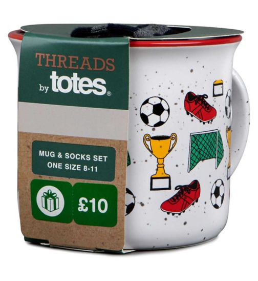 Threads by Totes Football Mug & Socks