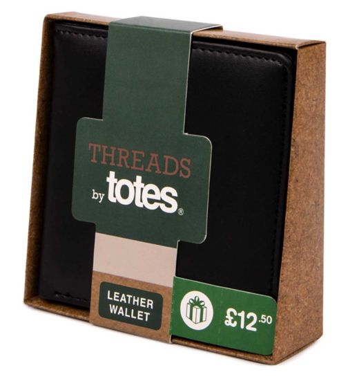 Threads by Totes Black Leather Wallet
