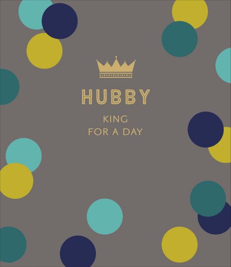 Father's Day Card Hubby Grey Spotty