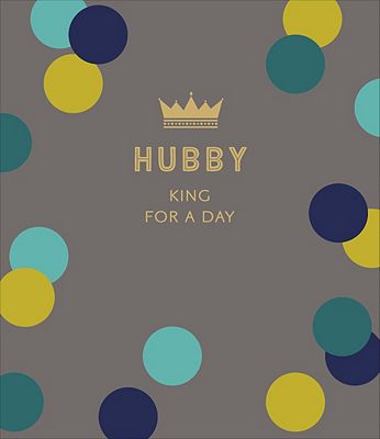 Father’s Day Card Hubby Grey Spotty