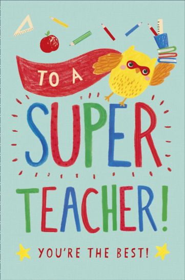 Father's Day Card Super Teacher Owl In Cape Academic