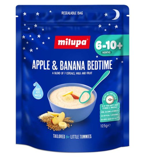 Milupa Apple & Banana Bedtime Baby Cereal 6-10+ Months 125g