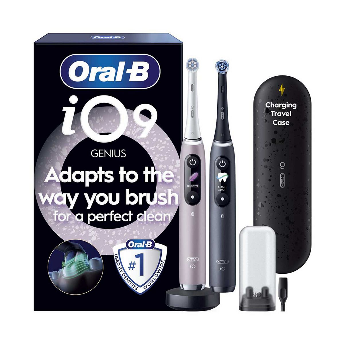 Oral B Oral-B Io9 Black Lava & Rose Quartz Electric Toothbrush Duo Pack