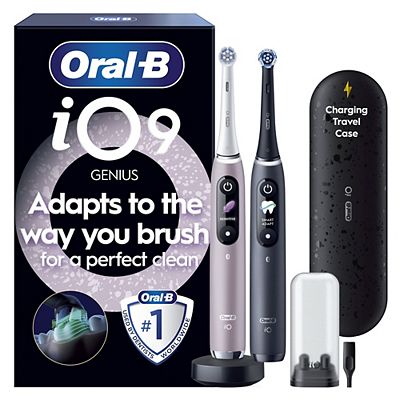 Oral-B iO9 Black Lava & Rose Quartz Electric Toothbrush Duo Pack