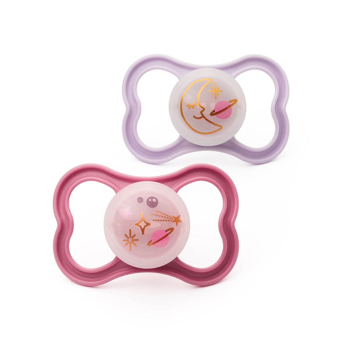 Mam Air Night Soother 16+M 2 Pack - Pink